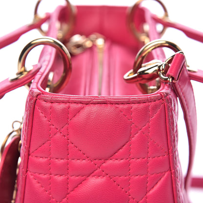 Christian Dior Lambskin Cannage Medium Lady Dior Fuchsia 11 of 21