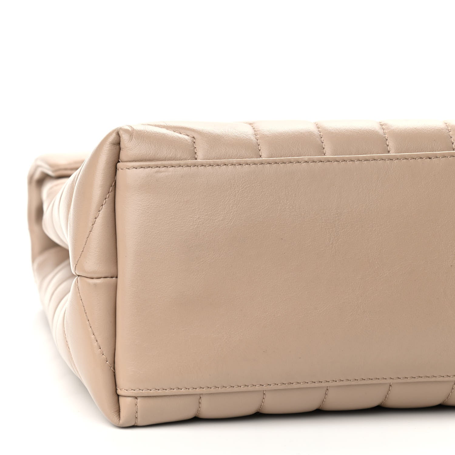 Saint Laurent Calfskin Y Quilted Monogram Medium Loulou Chain Satchel Dark Beige 6 of 11