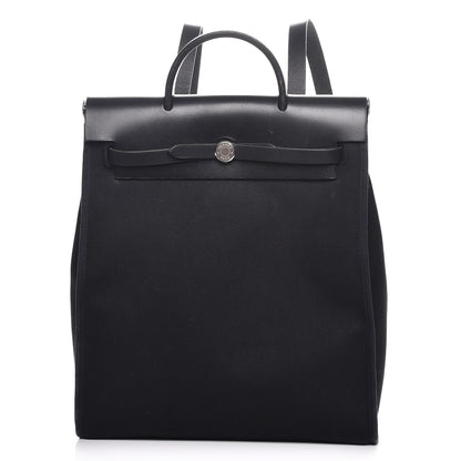 Hermes Toile Vache Calfskin Herbag 30 PM Backpack Black 1 of 9