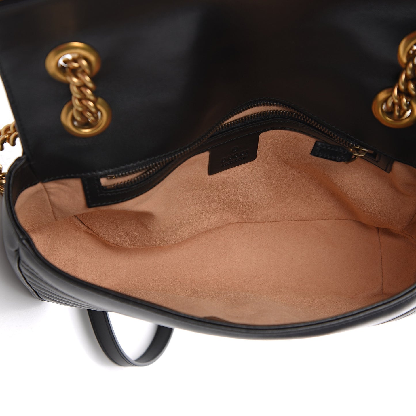 Calfskin Matelasse Small GG Marmont Shoulder Bag Black