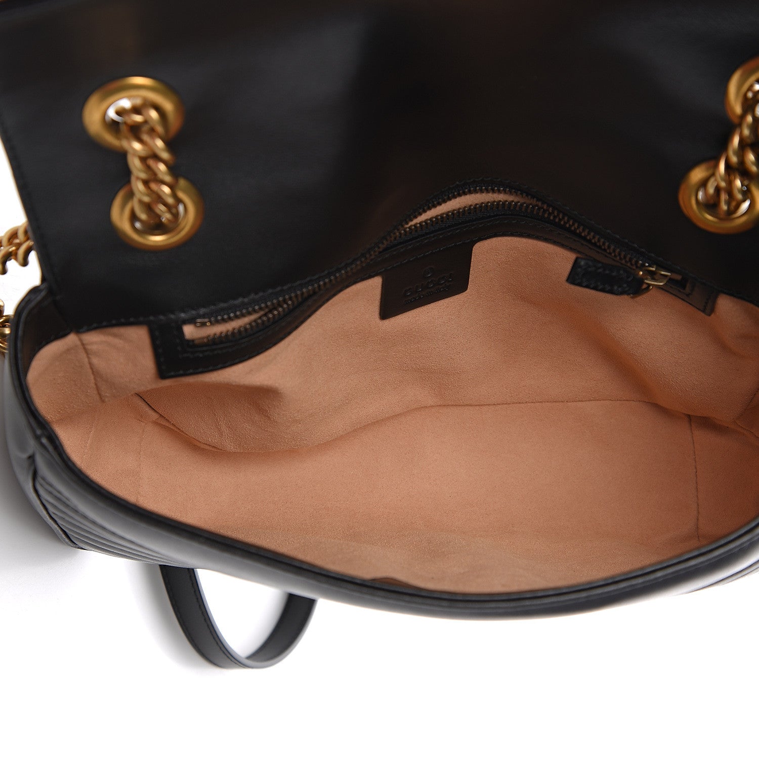 Gucci Calfskin Matelasse Small GG Marmont Shoulder Bag Black 4 of 10