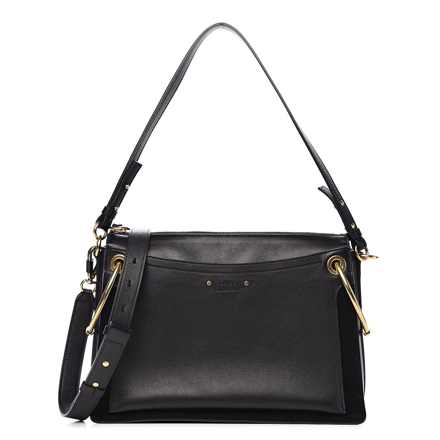 Calfskin Suede Medium Roy Bag Black