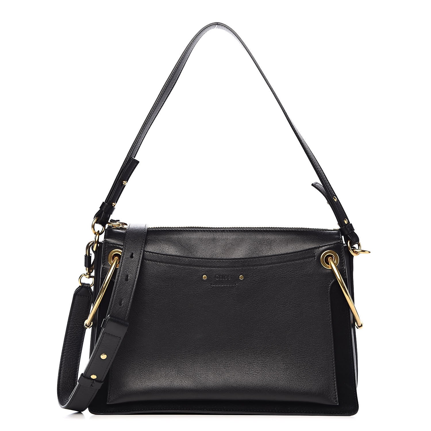 Chloe Calfskin Suede Medium Roy Bag Black 1 of 11
