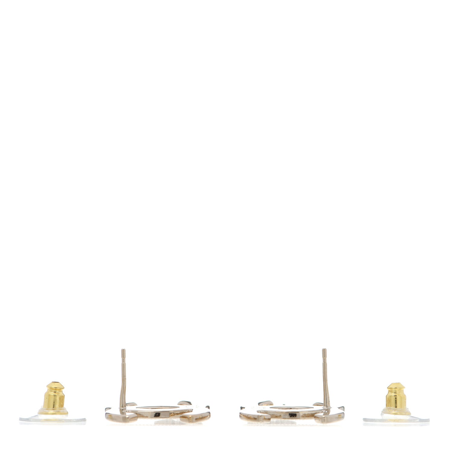 Chanel Crystal CC Star Earrings Gold 3 of 4