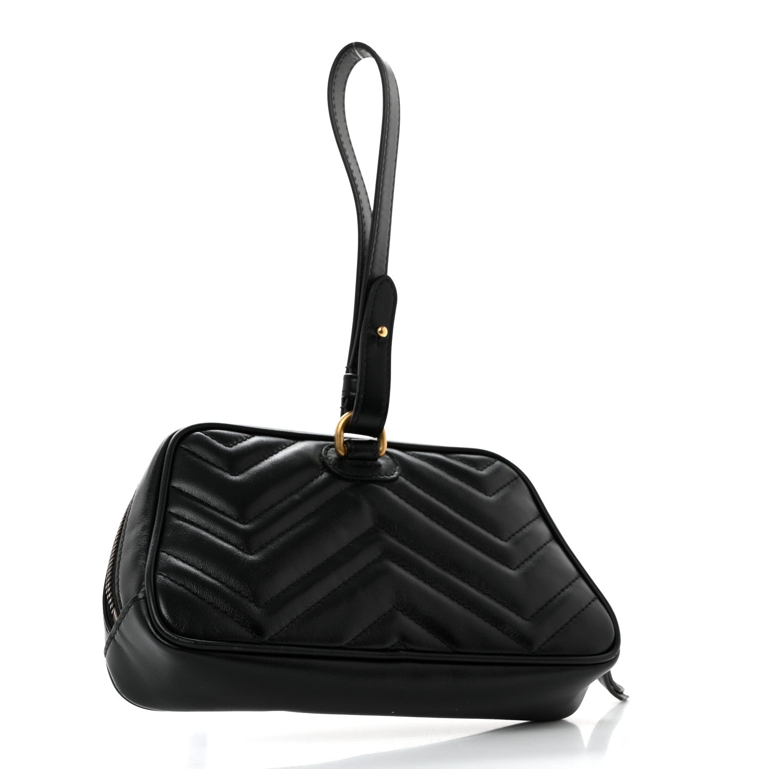 Gucci Calfskin Matelasse GG Marmont Wristlet Black 3 of 8