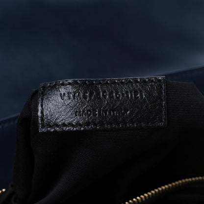 Saint Laurent Calfskin Y Quilted Monogram Medium Loulou Chain Satchel Deep Marine 8 of 11