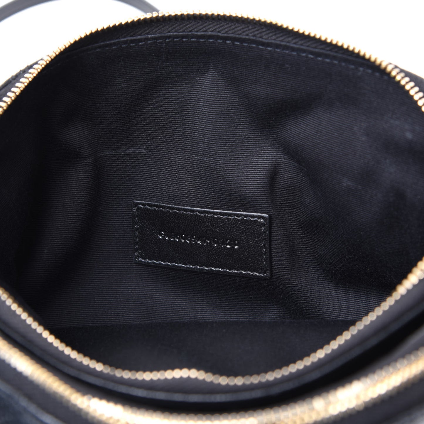 Grained Lambskin Quilted Mini Becky Double Zip Bag Black