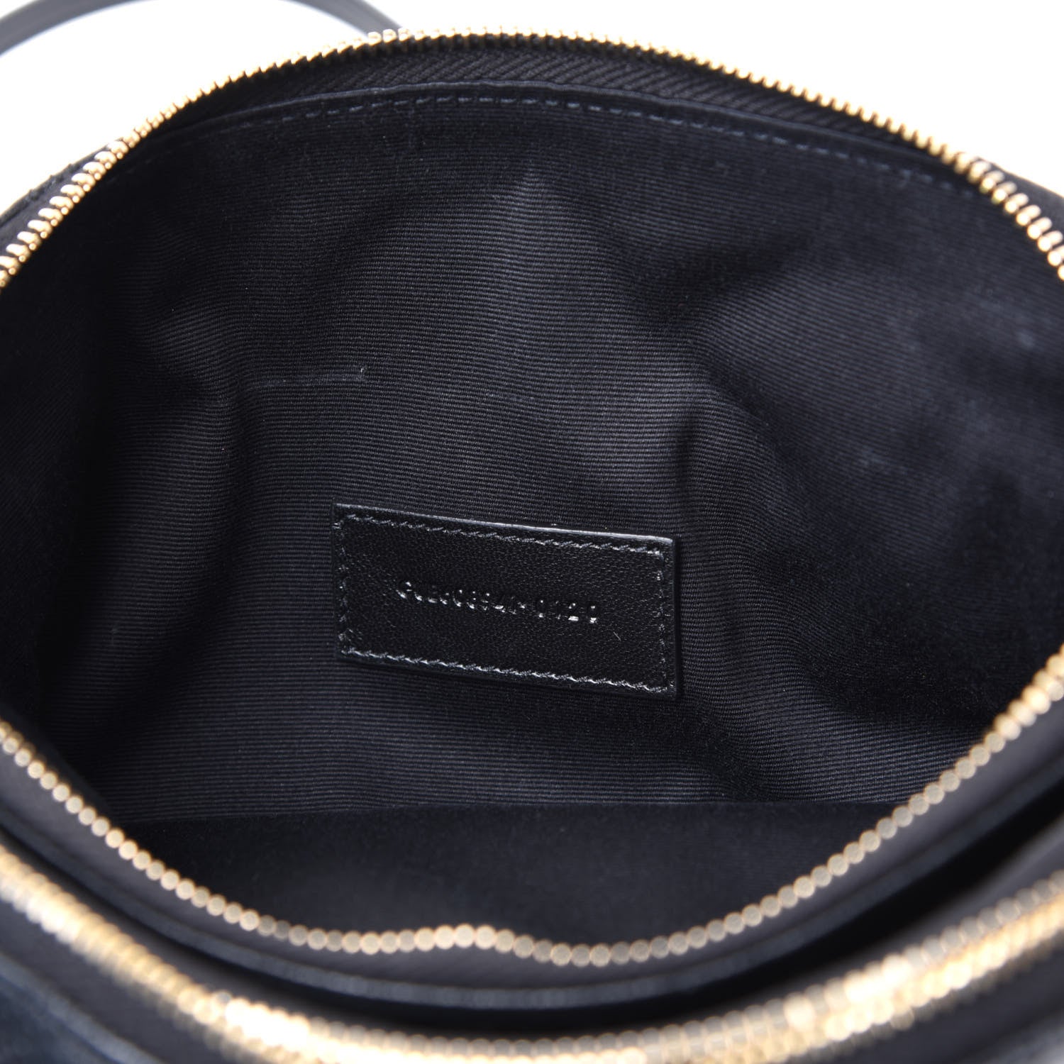 Saint Laurent Grained Lambskin Quilted Mini Becky Double Zip Bag Black 10 of 12