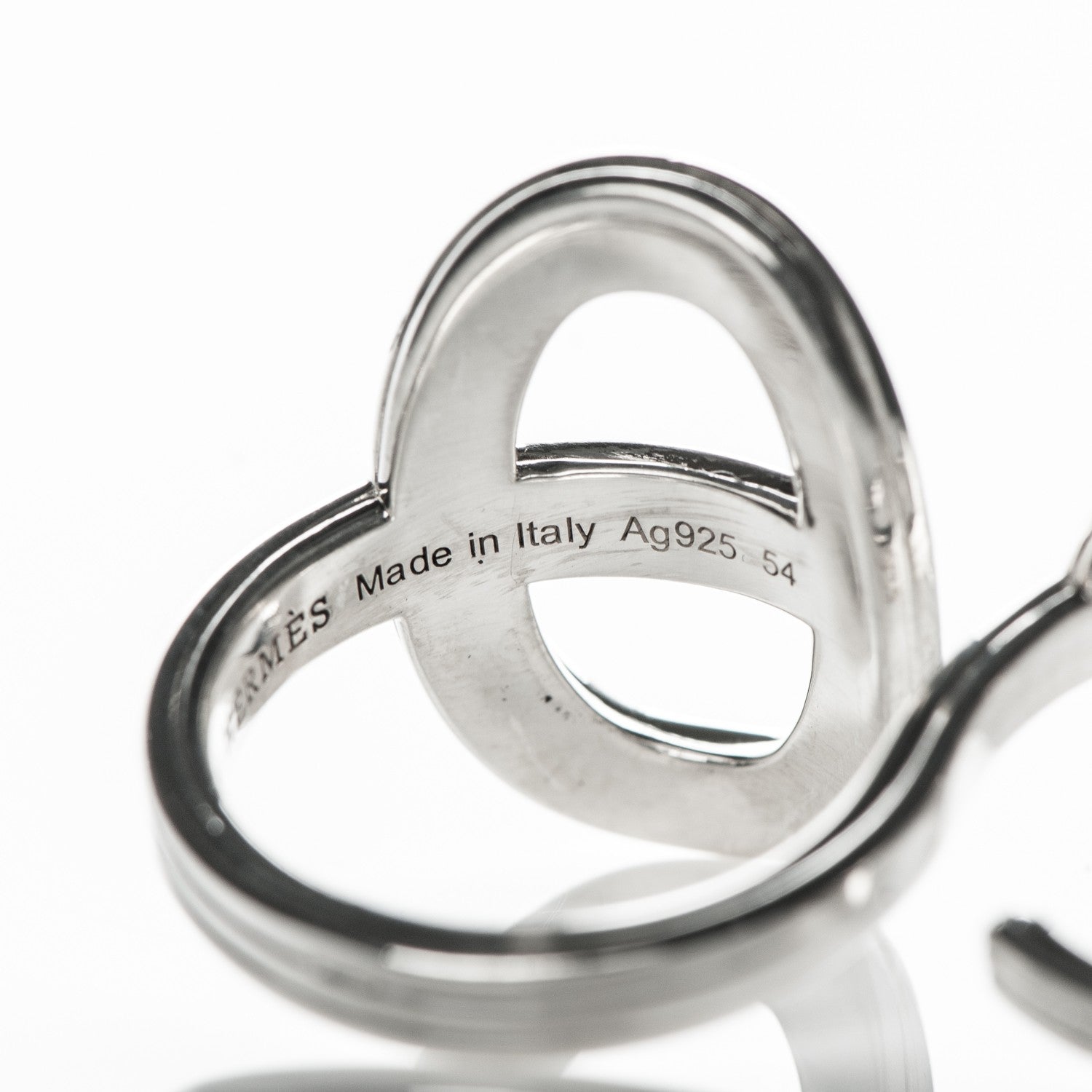 Hermes Sterling Silver Double Chaine d'Ancre 24 TGM Ring 54 5 of 6