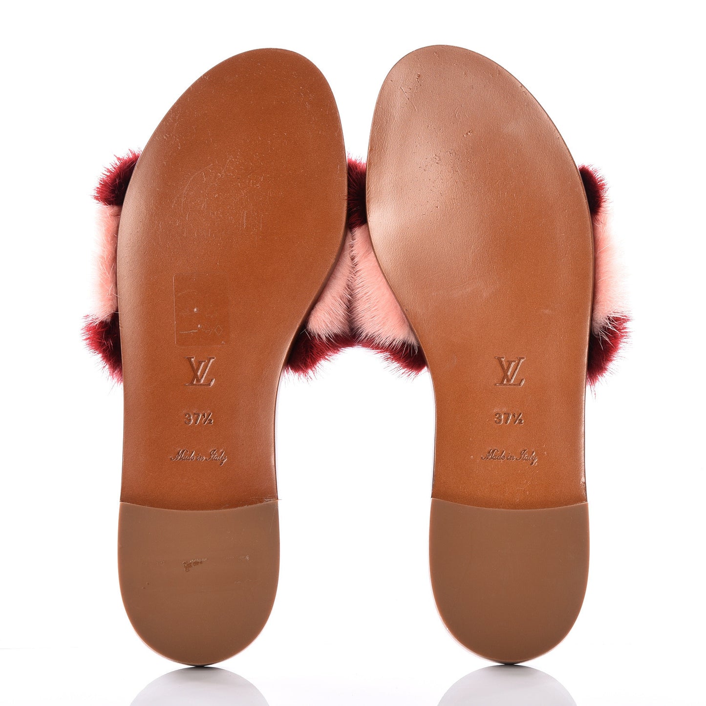 Mink Fur Lock It Flat Mule 37.5 Bordeaux