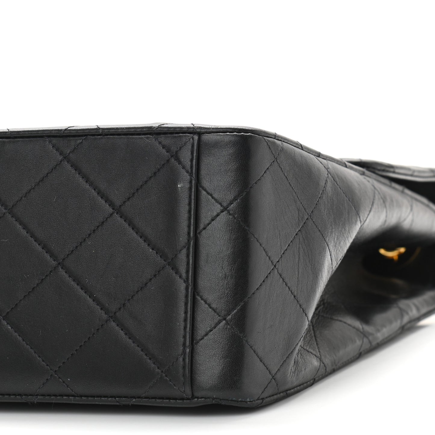 Lambskin Quilted XL Jumbo Single Flap Black