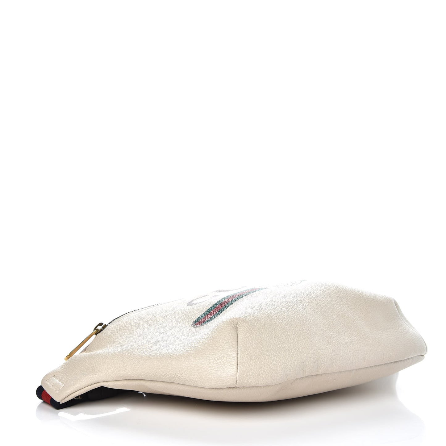 Grained Calfskin Logo Belt Bag White