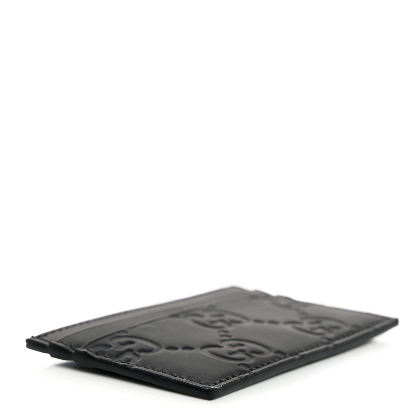 Rubber Effect GG Embossed Card Holder Black