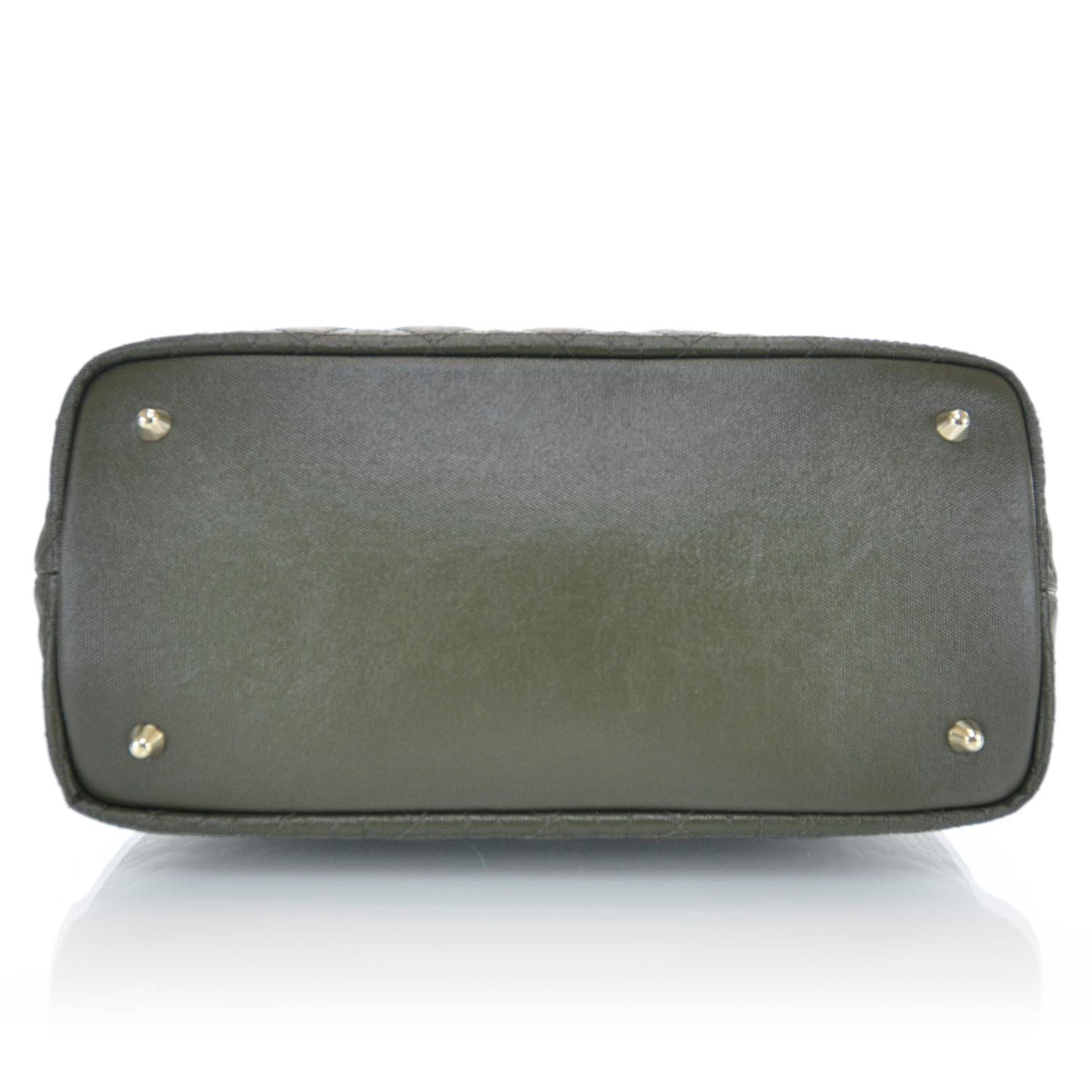 Coated Canvas Cannage Small Panarea Tote Olive