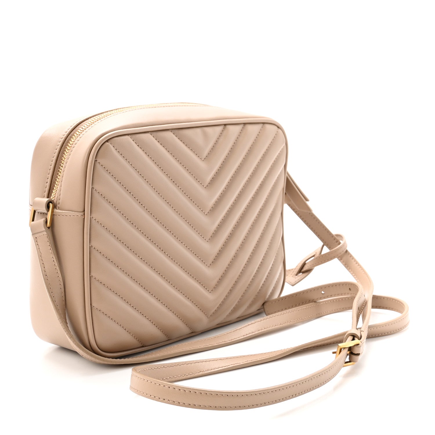 Saint Laurent Calfskin Matelasse Monogram Lou Camera Bag Dark Beige 3 of 9