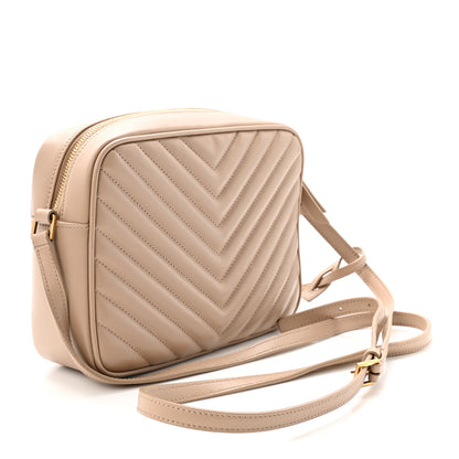 Saint Laurent Calfskin Matelasse Monogram Lou Camera Bag Dark Beige 3 of 9