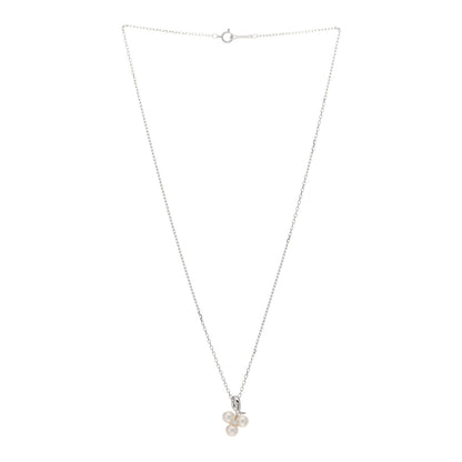Mikimoto 18K White Gold Diamond Akoya Pearl 4.5-5mm Pendant Necklace 2 of 4