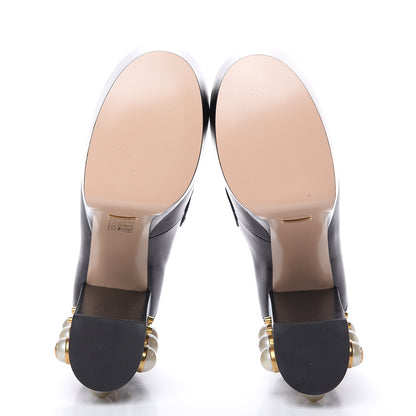 Gucci Malaga Kid Pearl Studded Vegas Platform Loafers 38 Black 6 of 9