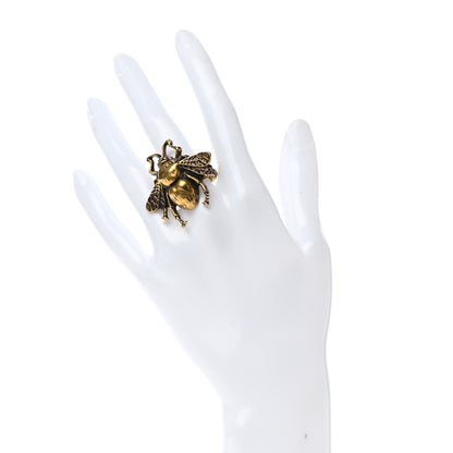 Gucci Metal Enamel Bee Ring 6 Aged Gold 2 of 4