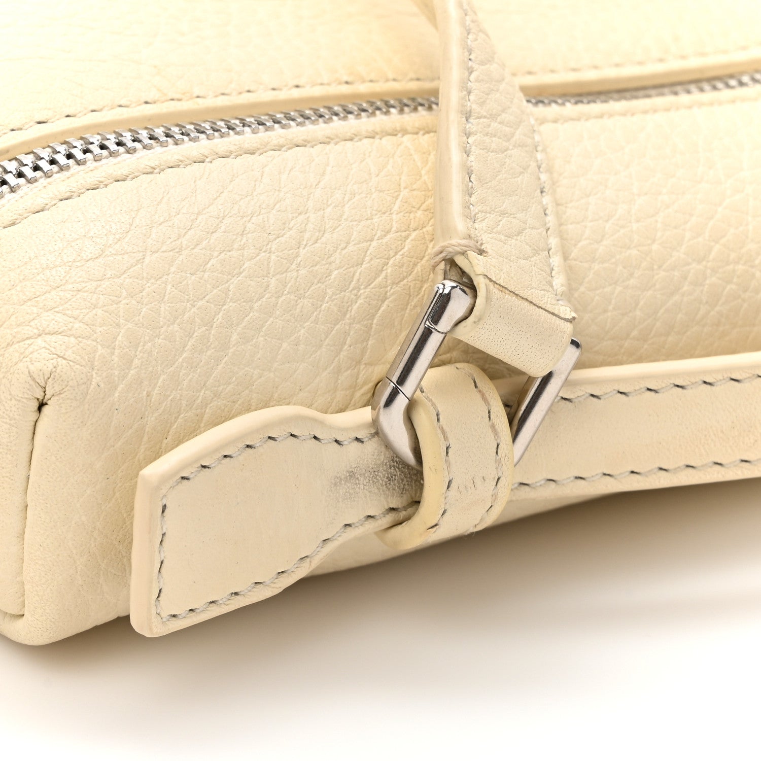 Loro Piana Grained Calfskin L19 Extra Pocket Pouch Whisper White 12 of 13