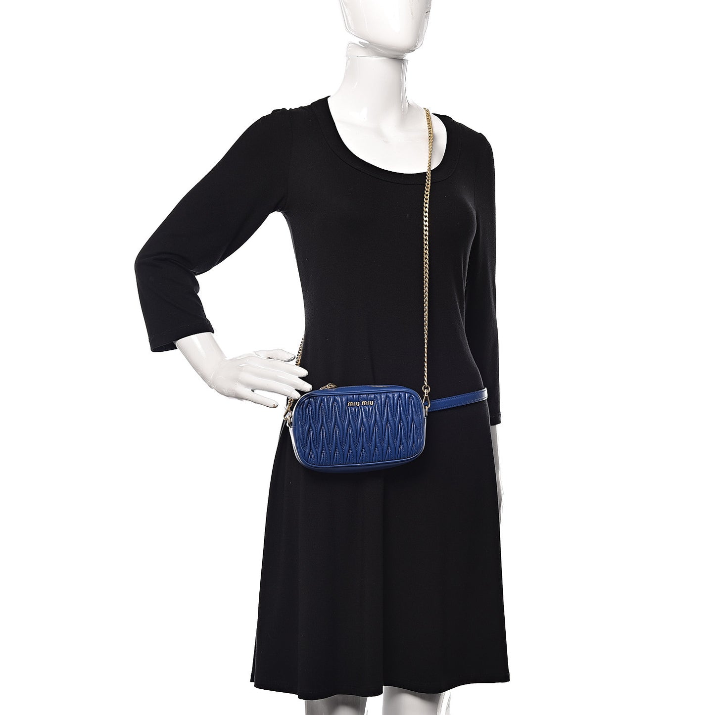 Nappa Matelasse Marsupio Belt Bag Azurro