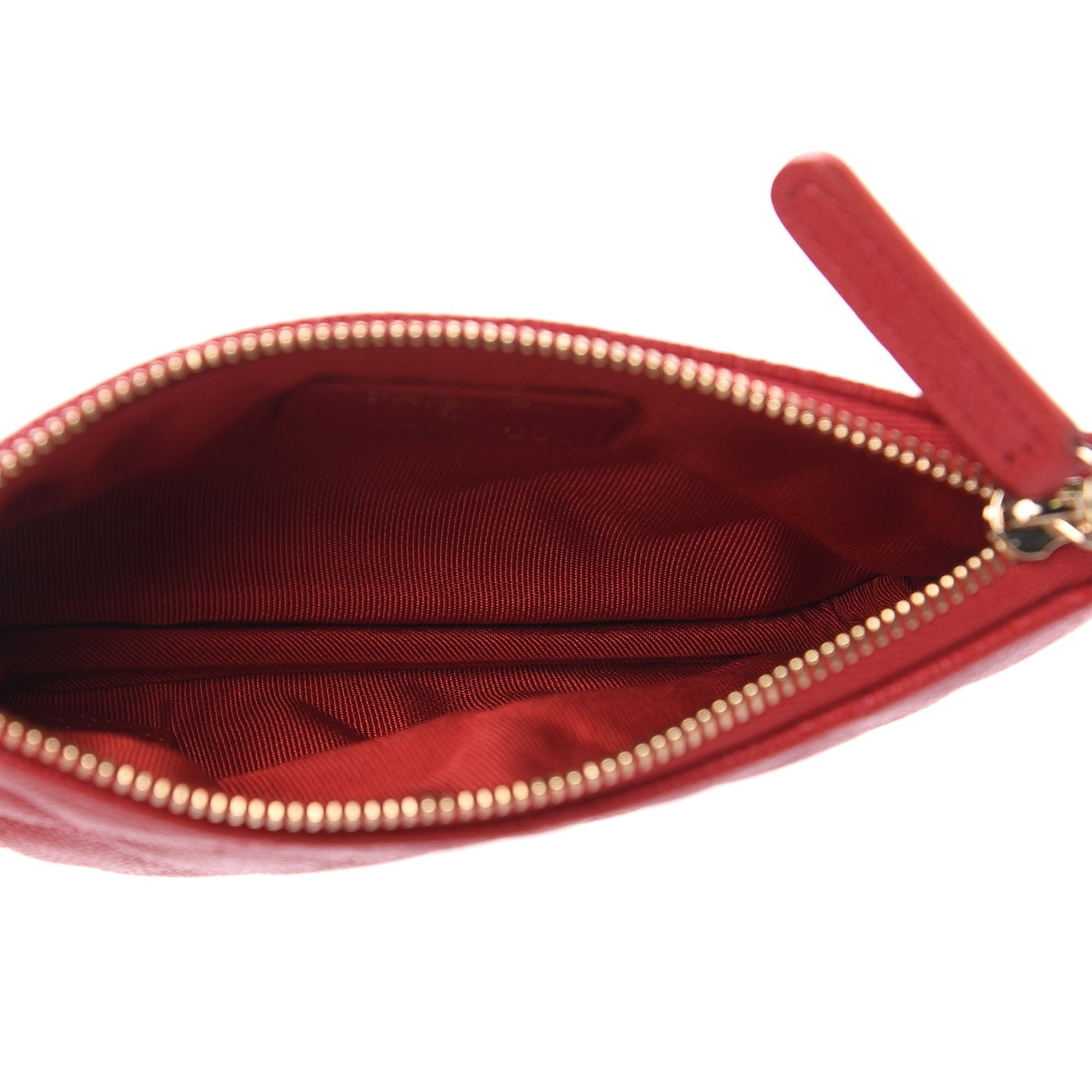 Caviar Quilted Small Cosmetic Case Red