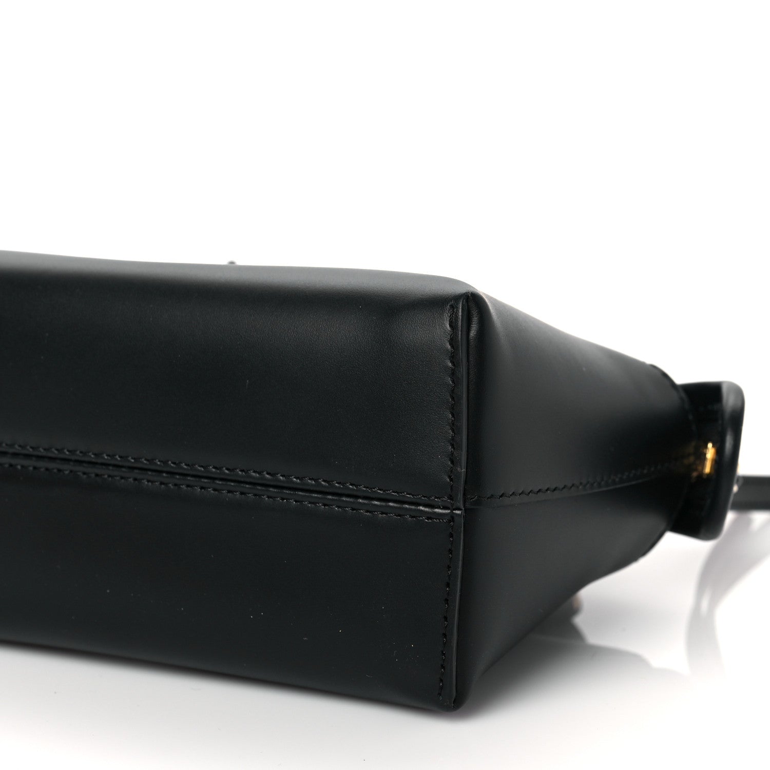 Fendi Vitello King Plexiglass Logo Embossed Mini By The Way Top Handle Boston Bag Black 7 of 7