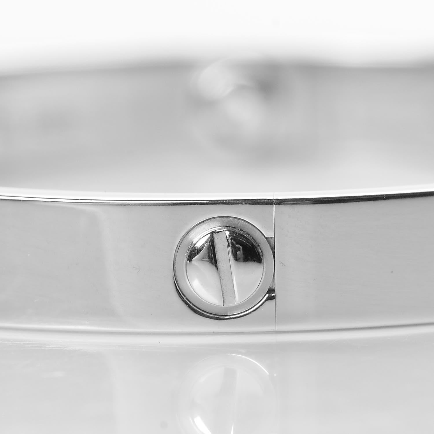 Cartier 18K White Gold 4 Diamond LOVE Bracelet 16 6 of 10