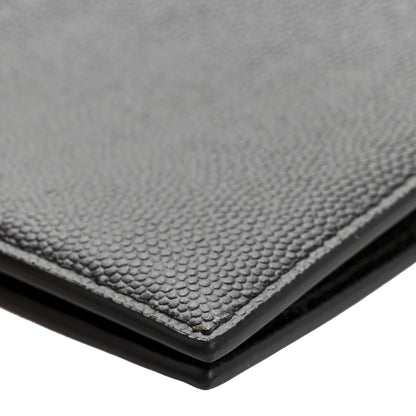 Saint Laurent Grain De Poudre Monogram Monochrome East West Cassandre Bifold Wallet Black 17 of 18