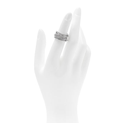 David Yurman Sterling Silver Diamond 11mm Wide Crossover Cable Ring 48 4.5 2 of 4