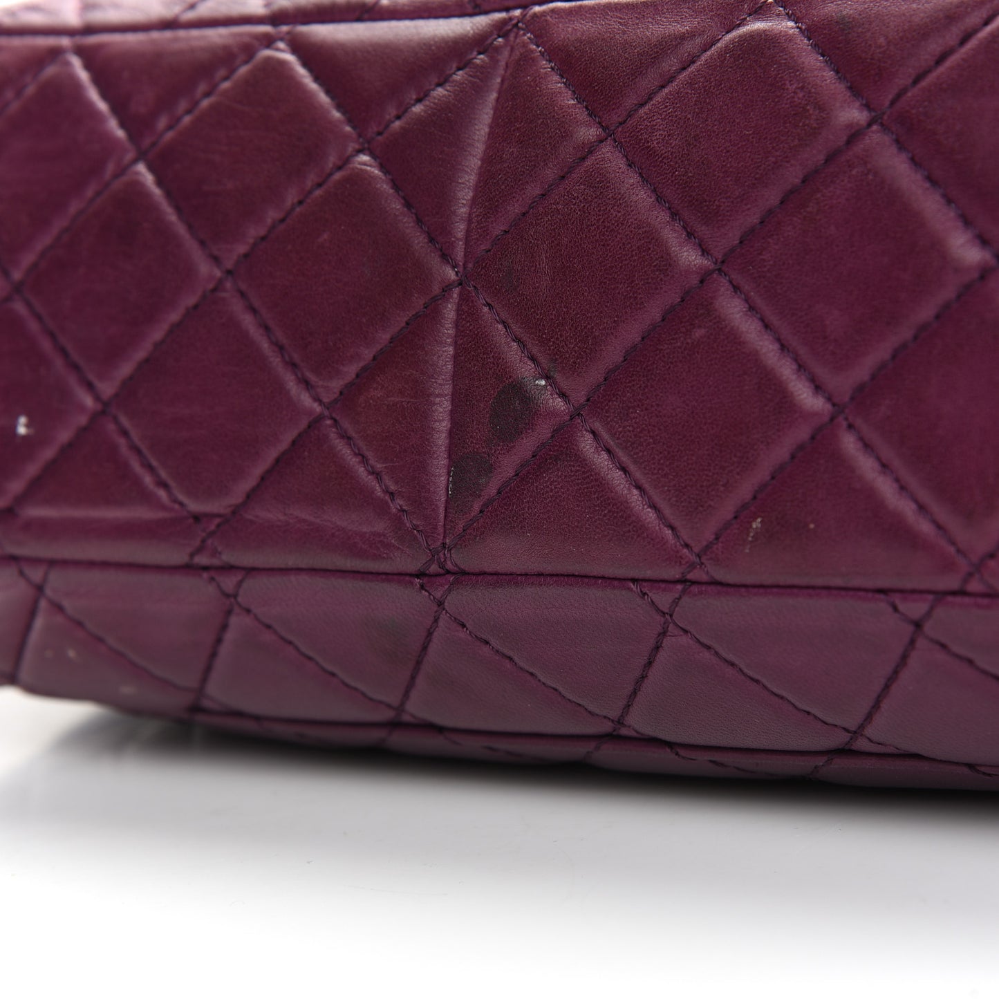 Lambskin Quilted Jumbo Single Flap Purple