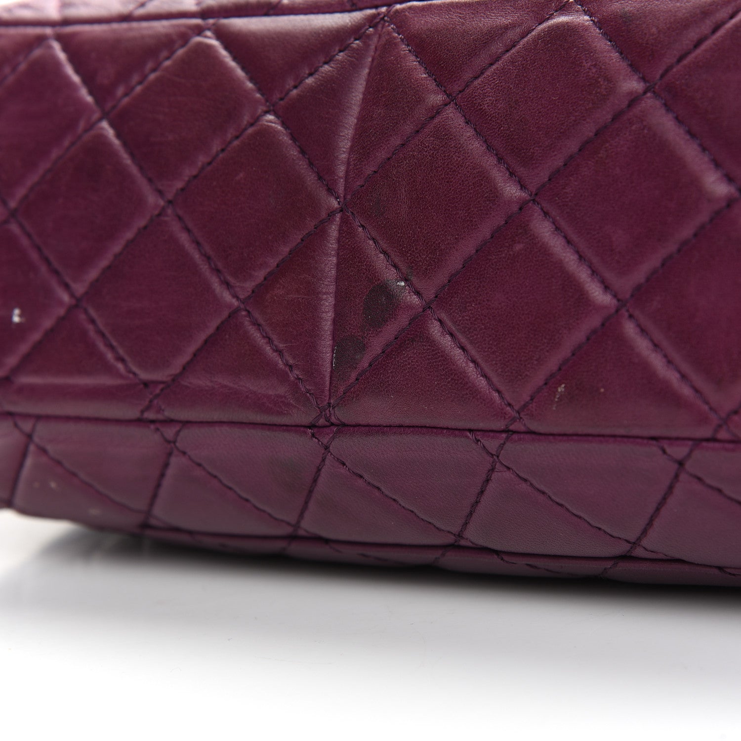 Chanel Lambskin Quilted Jumbo Single Flap Purple 13 of 15