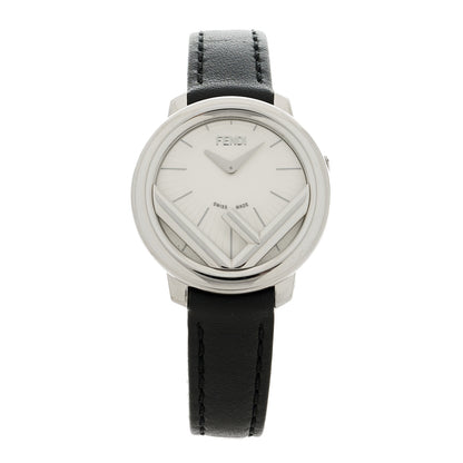 Fendi Stainless Steel Calfskin 28mm Run Away Quartz Watch Black 1 of 5