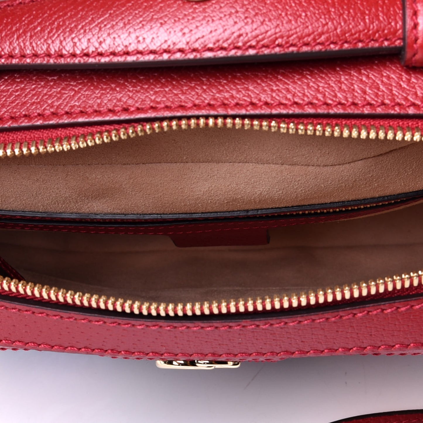 GG Supreme Monogram Flora Web Small Ophidia Top Handle Shoulder Bag Hibiscus Red
