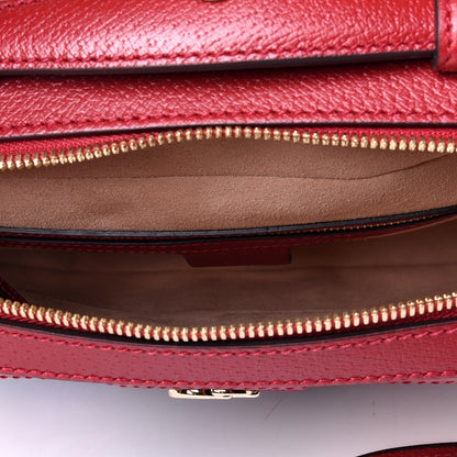Gucci GG Supreme Monogram Flora Web Small Ophidia Top Handle Shoulder Bag Hibiscus Red 4 of 5