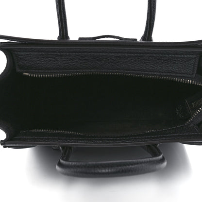 Celine Drummed Calfskin Nano Luggage Black 5 of 12