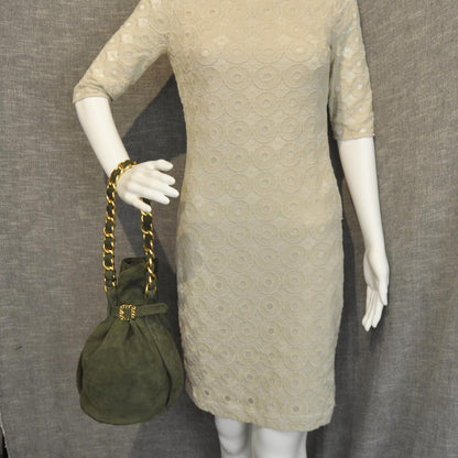 Chanel Suede Pouch Bag Green 2 of 8