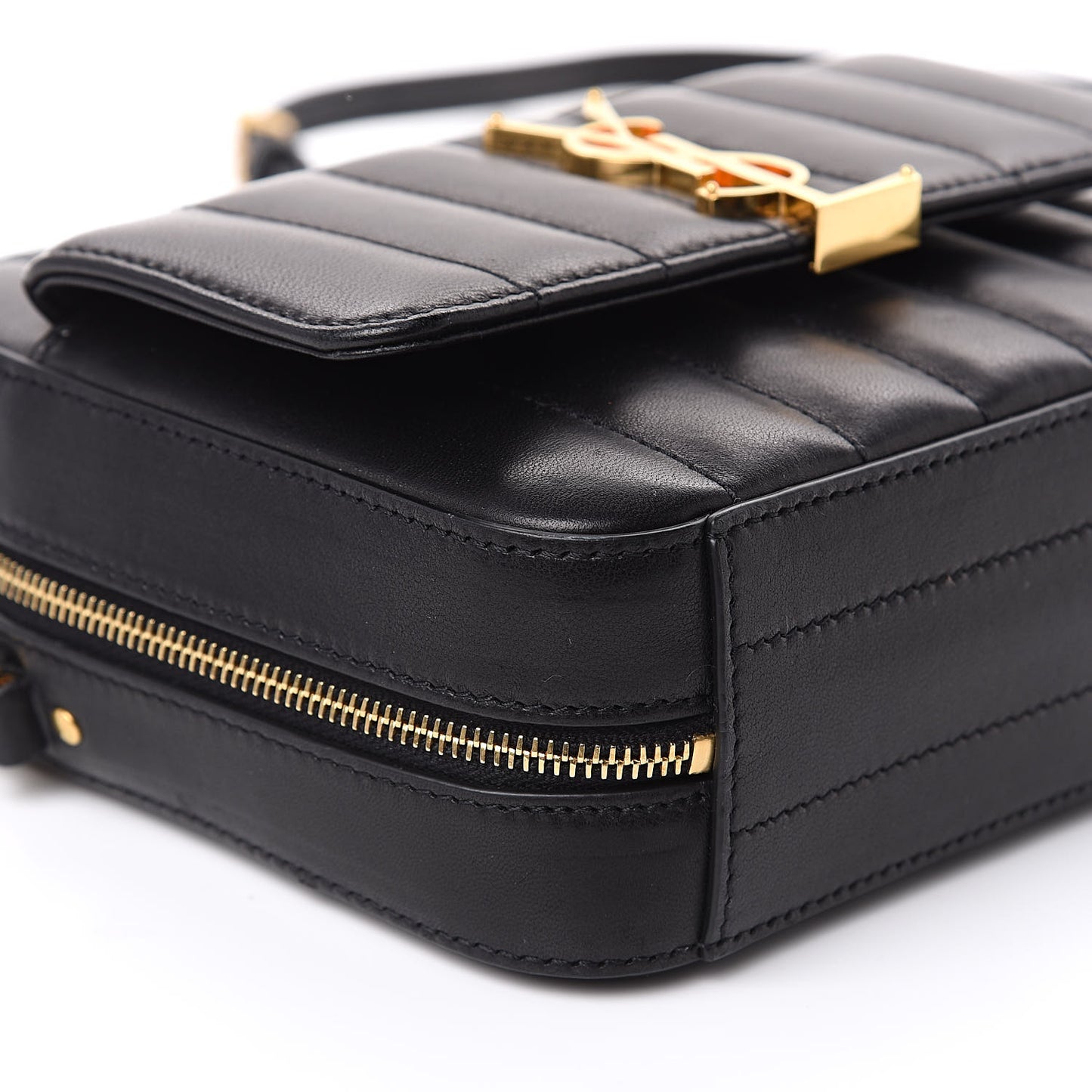Lambskin Matelasse Monogram Vicky Camera Bag Black