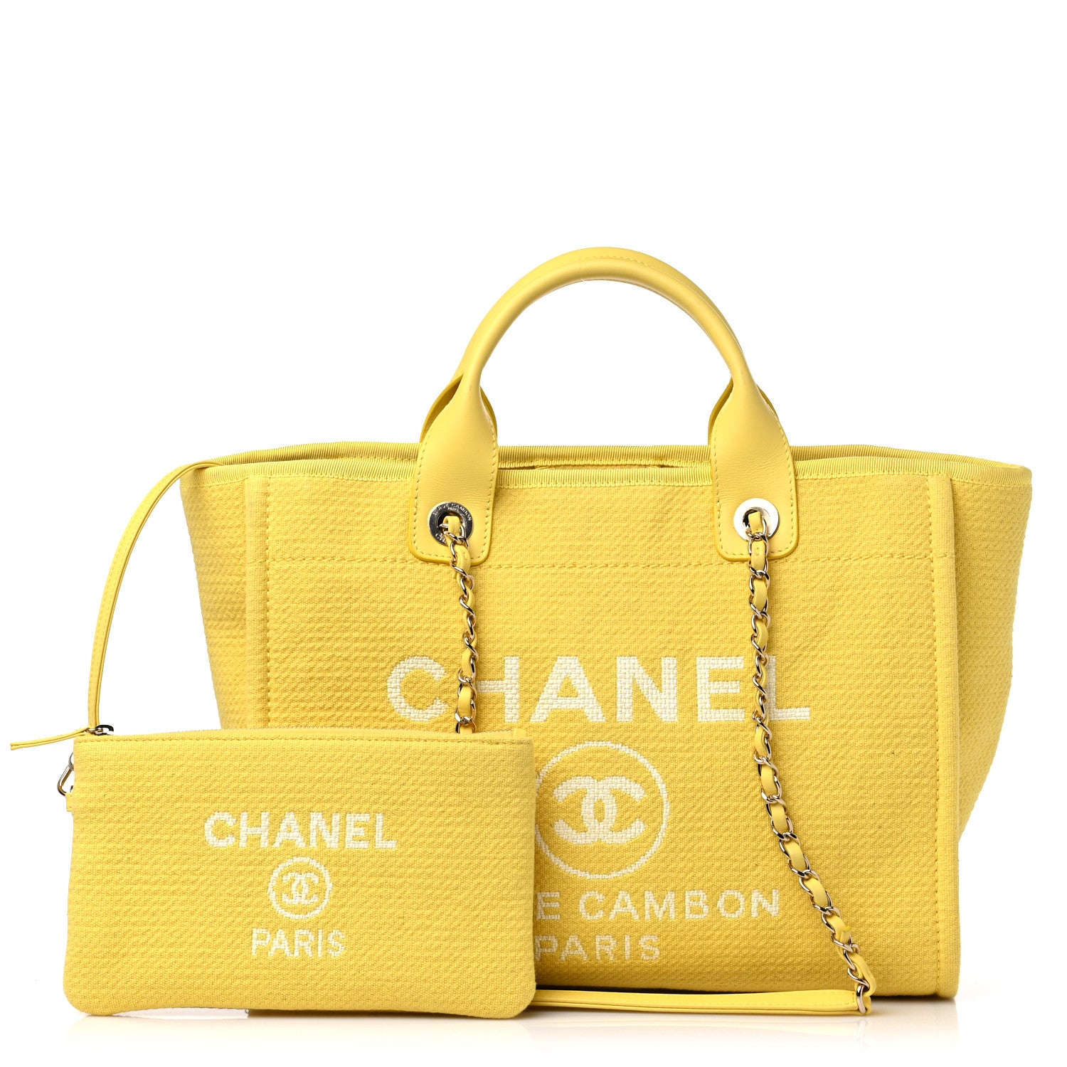 Chanel Mixed Fibers Small Deauville Tote Yellow 1 of 13