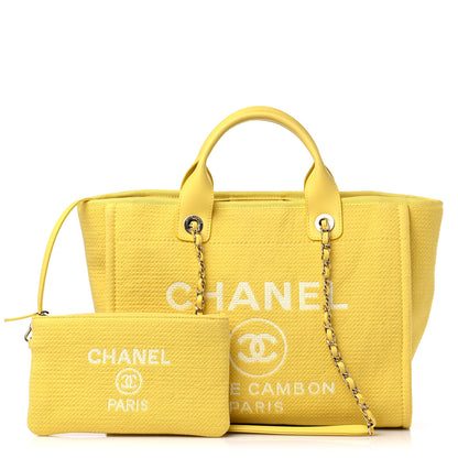 Chanel Mixed Fibers Small Deauville Tote Yellow 1 of 13