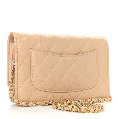 Chanel Caviar Quilted Wallet On Chain WOC Beige 3 of 10