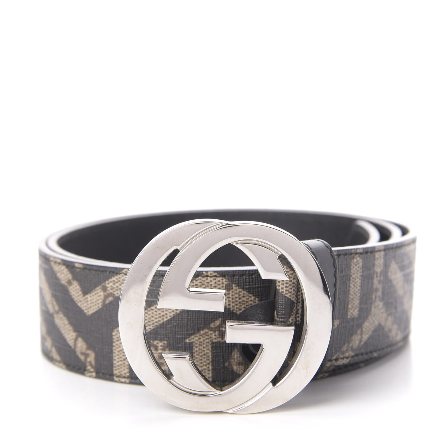 GG Supreme Monogram Caleido Interlocking G Belt 90 36 Dark Brown