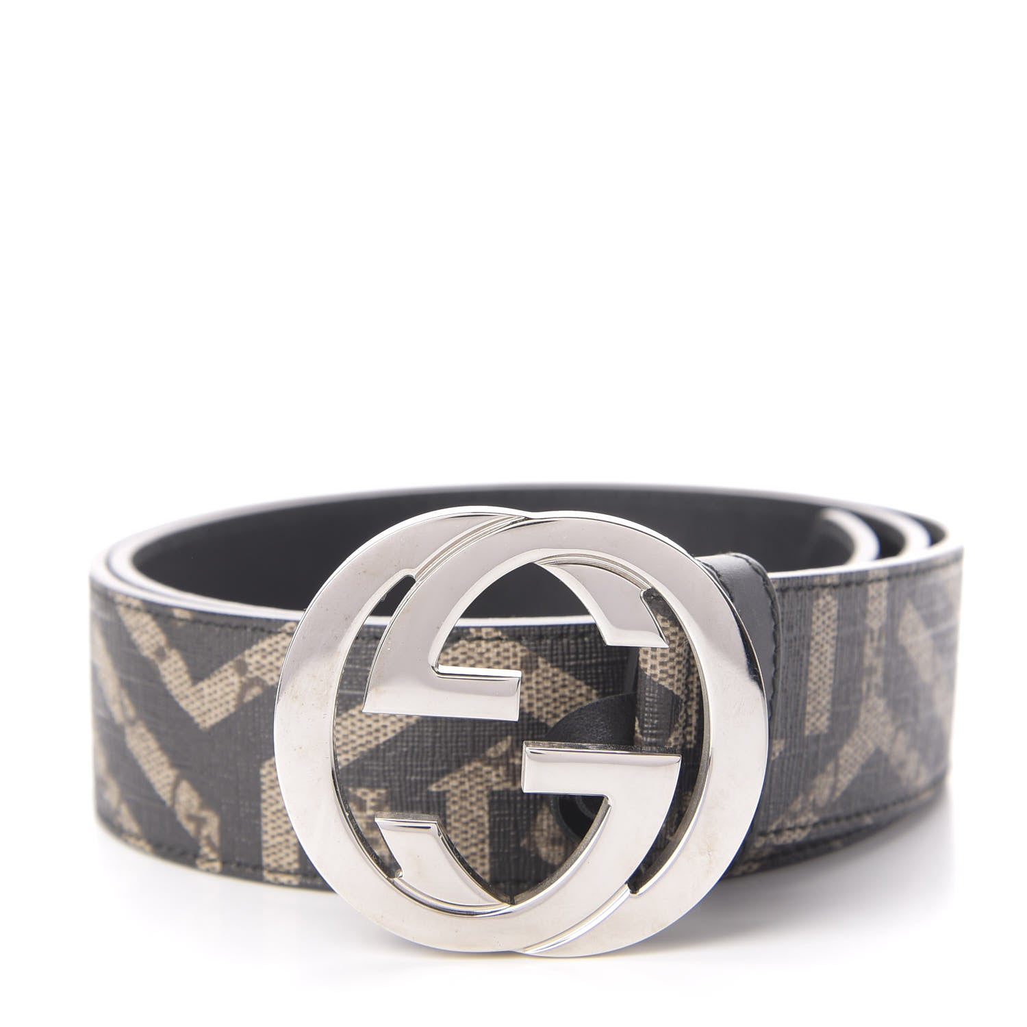 Gucci GG Supreme Monogram Caleido Interlocking G Belt 90 36 Dark Brown 1 of 4