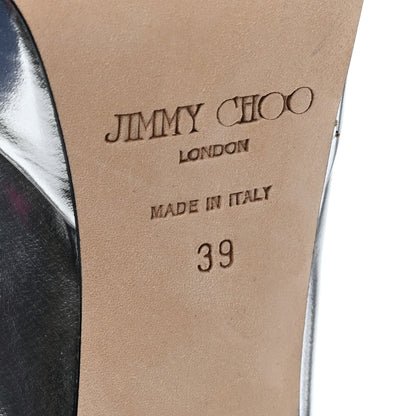 Jimmy Choo Mirror Calfskin Crown 120 Peep Toe Platform Pumps 39 Silver 6 of 11