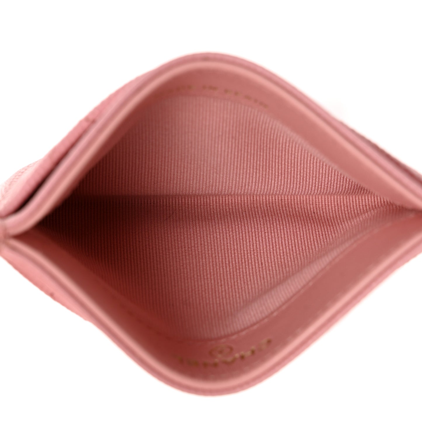 Caviar Quilted Card Holder Light Pink