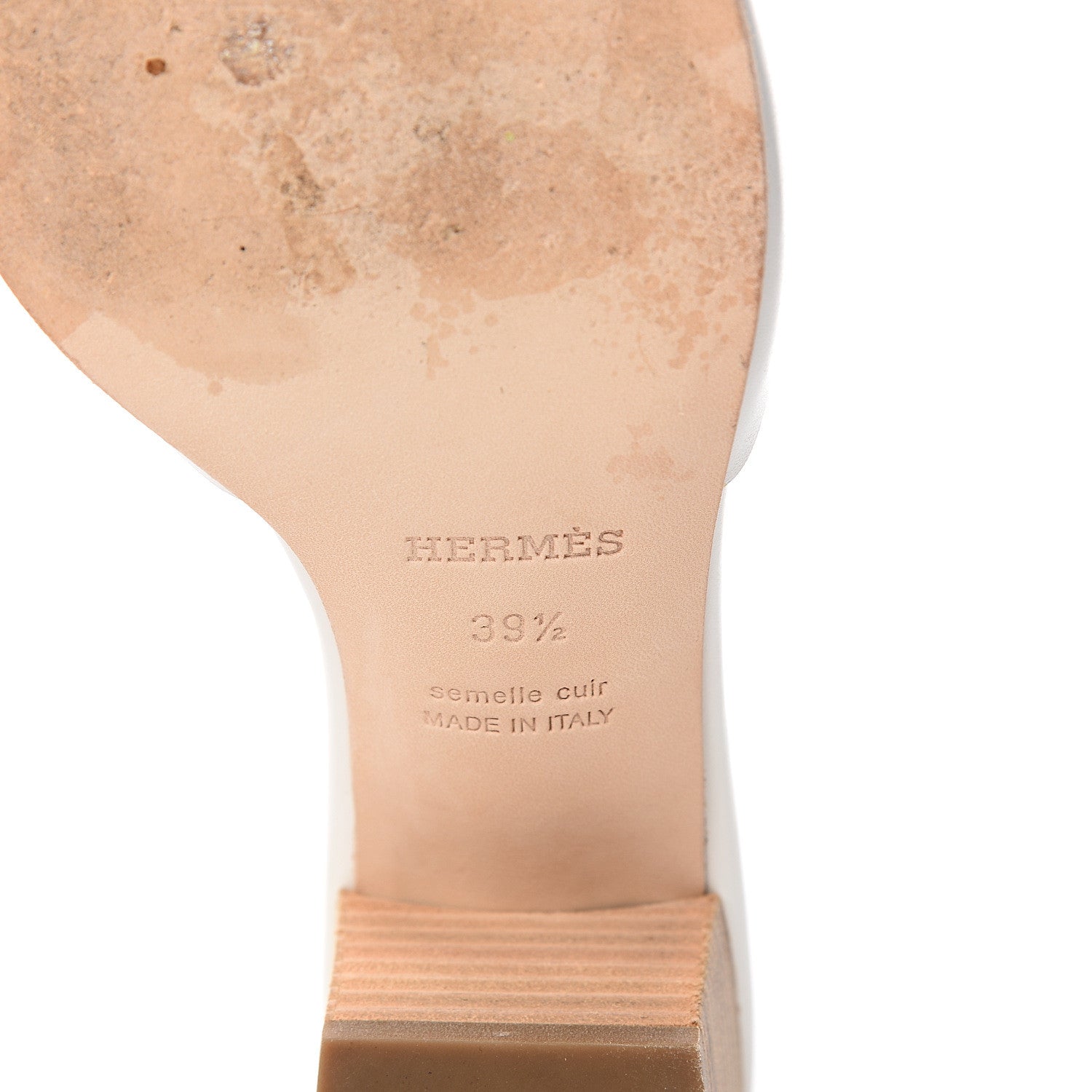 Hermes Calfskin Mona Sandals 39.5 White 7 of 10