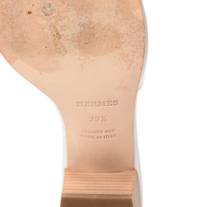 Hermes Calfskin Mona Sandals 39.5 White 7 of 10