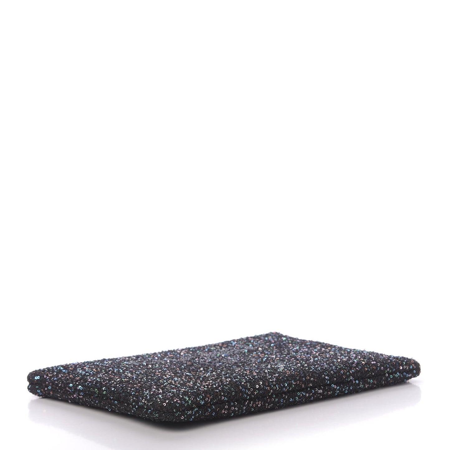 Canvas Sequin Medium Deauville Cosmetic Pouch Black