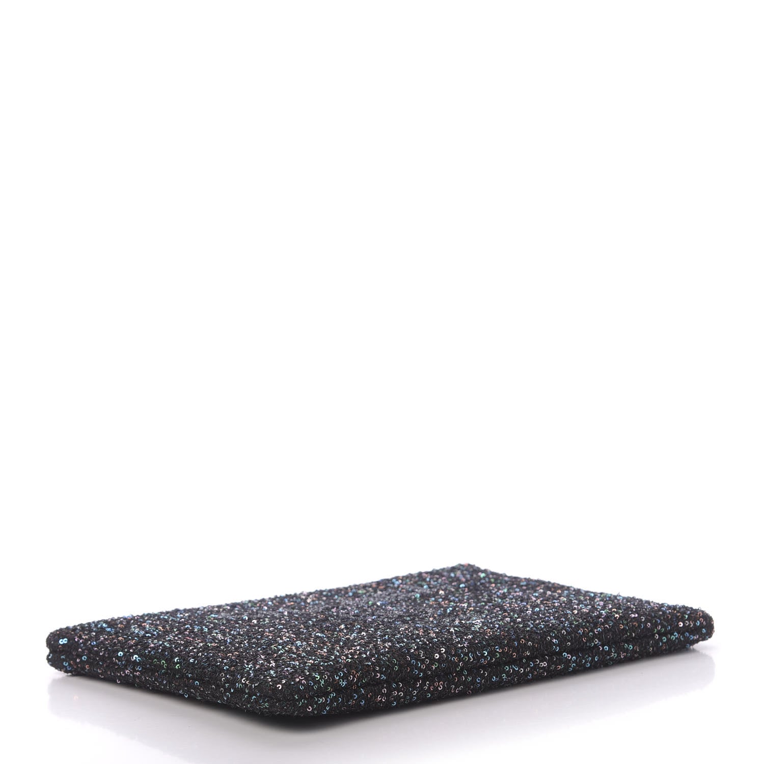 Chanel Canvas Sequin Medium Deauville Cosmetic Pouch Black 4 of 11