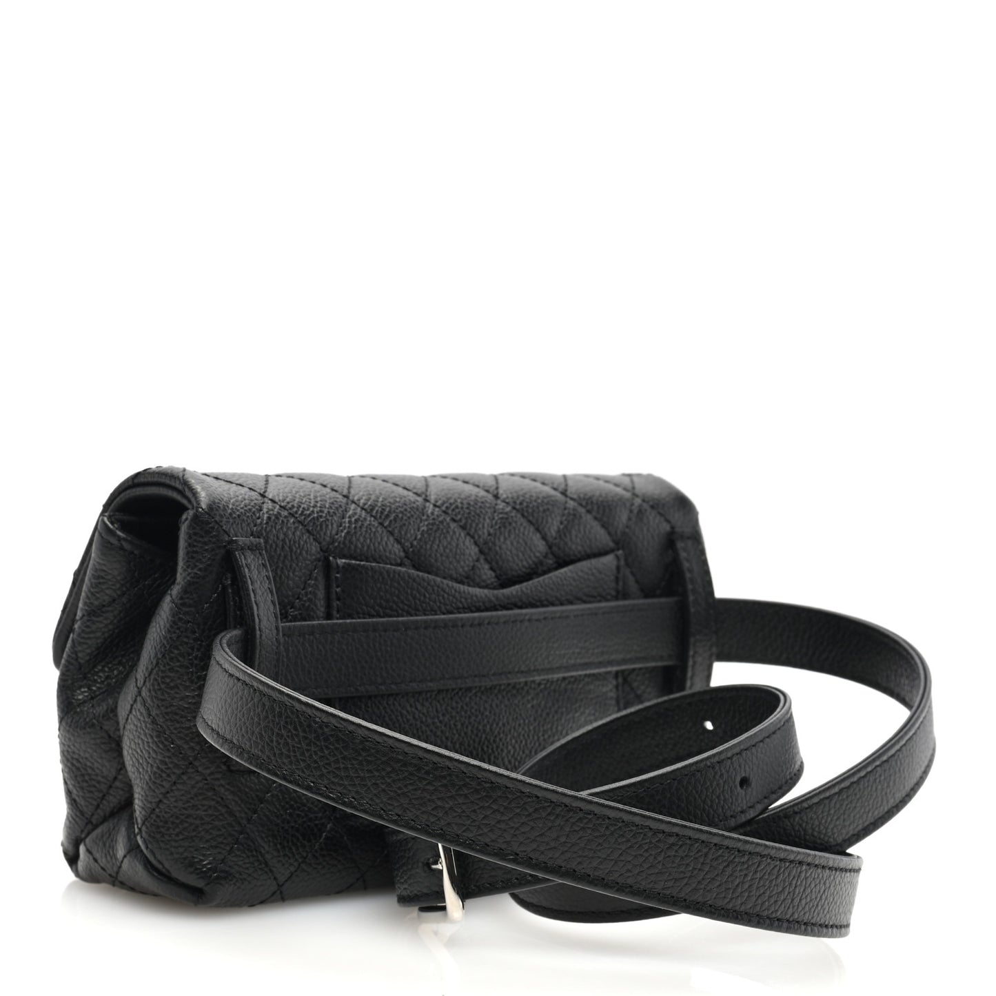 Grained Calfskin Quilted 2.55 Reissue Flap Belt Bag Clutch Black